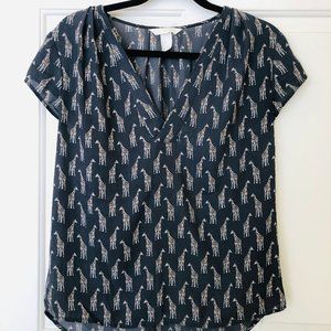 H&M Conscious giraffe print blouse size 8